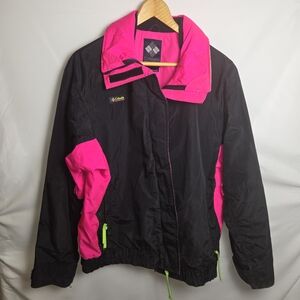Columbia Women’s XL Black Pink Radial Sleeve Winter Snow Jacket Full Zip Coat